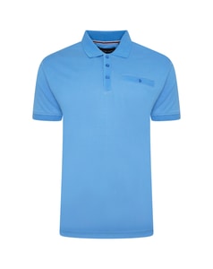 KAM Striped Jacquard Collar Jersey Polo Shirt Royal Blue